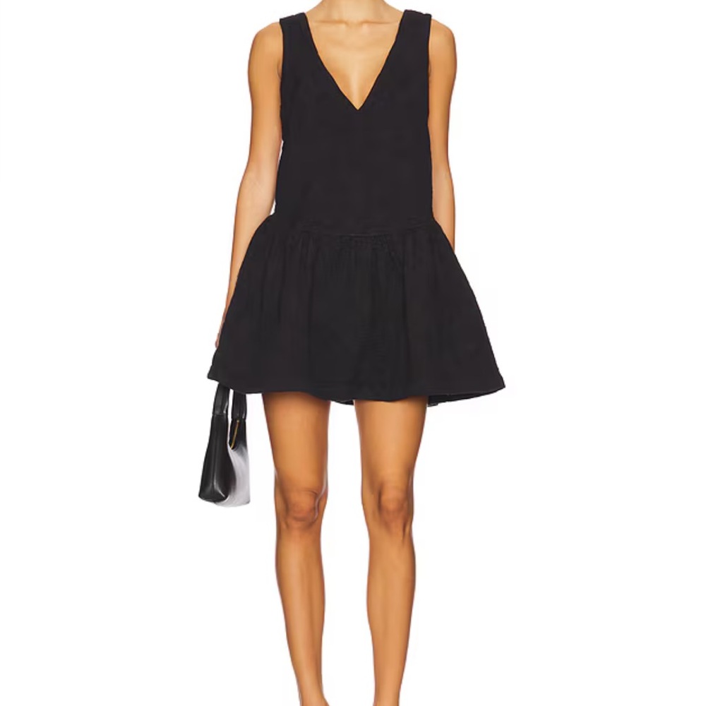 Free People Elegant Black Bow-Back Mini cocktail Dress
